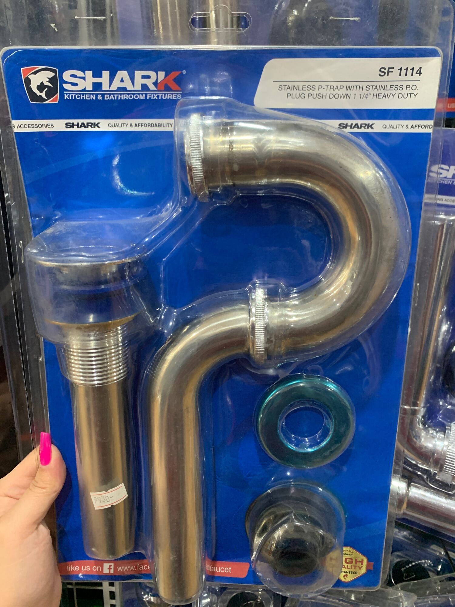 Shark Stainless P-Trap with Stainless P.O