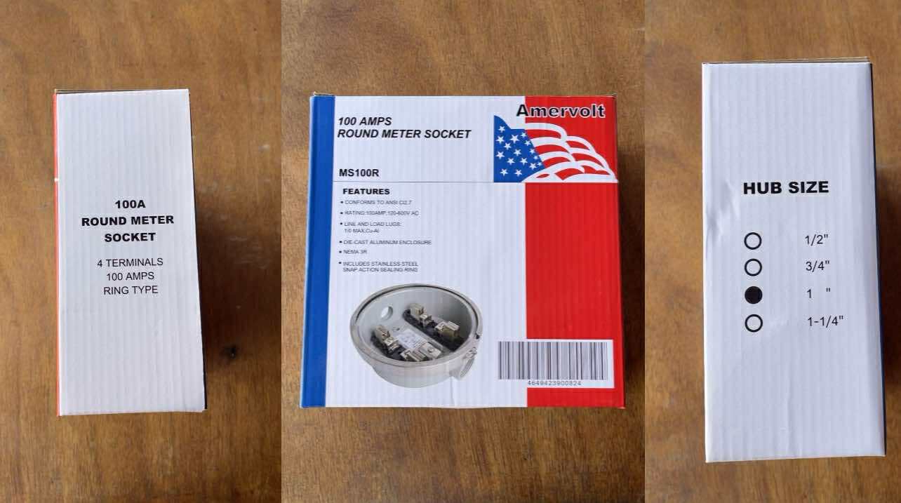 Amervolt 100 AMPS Round Meter Socket
